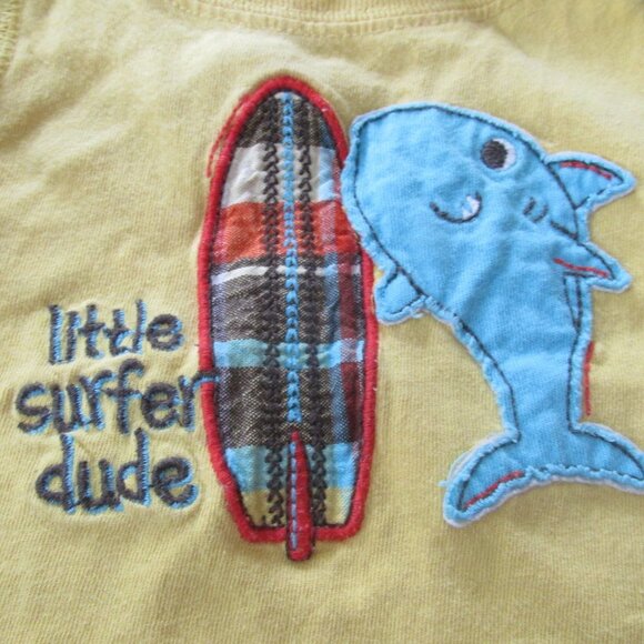 Jumping Beans Pullover Sleeveless Tank Top Boys Size 18M Yellow Surfing Shark - Picture 2 of 4
